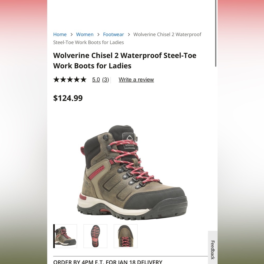 Womens steel toe work boots